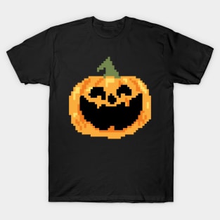 Scary Pumpkin Pixel Art T-Shirt